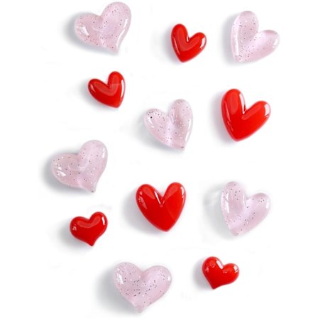 12 stk. Kjøleskapsmagneter Søte kjøleskapsmagneter, fargerike magneter for whiteboard skap lås, hjerte dekorative magneter for klasserom[SL]