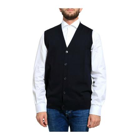 Paolo Pecora Sleeveless Strik Blå, Herre Slipover