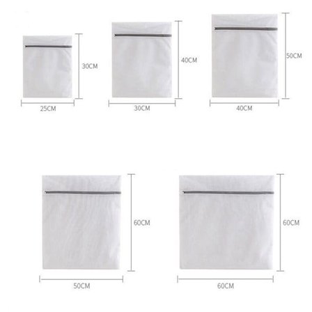 Set med tvättpåsar i 5 olika storlekar