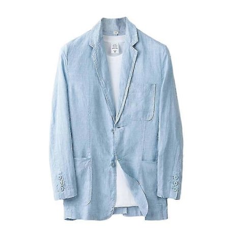 Herre Lin Blazer Lett Jakke Frakk To Knapper