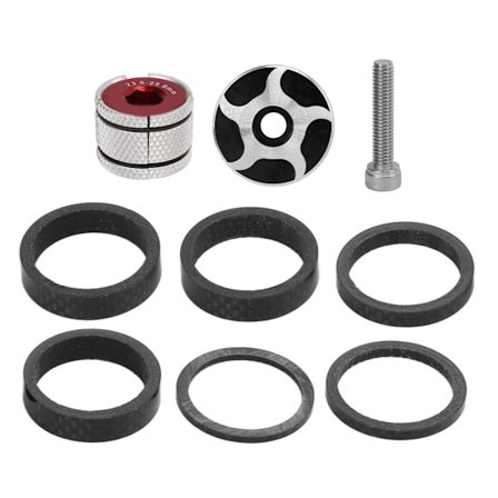 CANSUCC cykel headset spacer sæt med frempind top cap og headset ekspander prop til 28,6 mm diameter forgaffel frempind sort