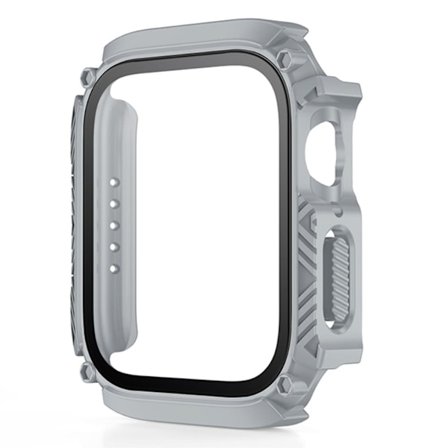 Apple Watch Series 8 (41mm) protective cover with tempered glass - Light Grey