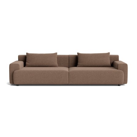 Tramonto 3 personers sofa - Nordic Brun - 280x103x82cm - Sofa, 3 personers sofa - Stof Sofa med Massivt træ, PU skum, Krydsfiner & Spånplade