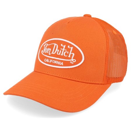 Von Dutch - Orange - trucker - Cap - Oval Patch Orange A-Frame Trucker - Hatstore