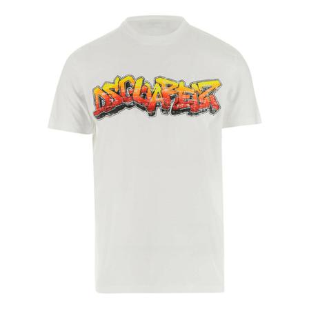 Dsquared2 Logo-Print T-Shirt Hvid, Herre T-shirts