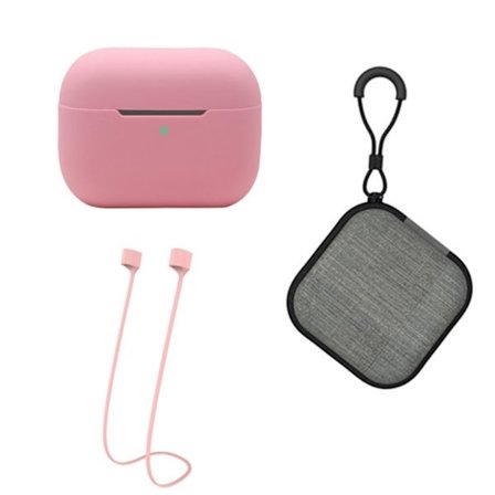 AirPods Pro 2 silikonikotelo hihnalla ja säilytyslaatikolla - Pinkki