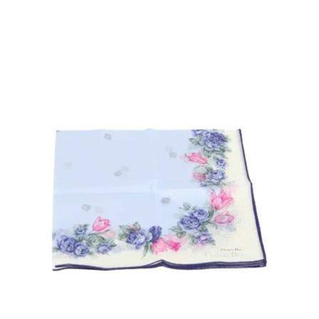 Dior Vintage Pre-owned Cotton scarves Blå, Dame Vintage Accessories, Størrelse: ONE Size