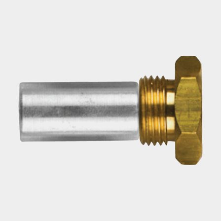 Zinc anode Tecnoseal 90802840, for inboard engine, fits Lombardini LDW2204MT + nut 18 x 1.5