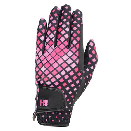 Hy5 Unisex Lätta Tryckta Ridhandskar XL Svart/Ljus Rosa Black/Light Pink/Cerise XL
