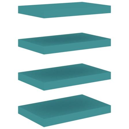 Vidaxl Svävande Vägghyllor 4 St Blå 40x23x3,8 Cm Mdf Blå