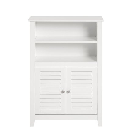 SoBuy Lavt badeværelsesskab med 2 døre i hvid 60x25.5x90cm, klassisk BZR13-W