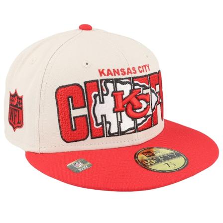 New Era - NFL Beige fitted Caps - Kansas City Chiefs NFL 23 Draft 59FIFTY Stone/Red Fitted @ Hatstore
