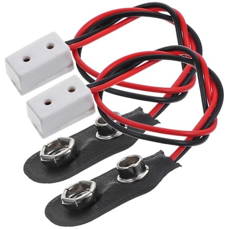 2 stk. Dukkehus Miniature 9V Lys Strømforsyning Batteri Tilslutningsledning Ledningstilbehør