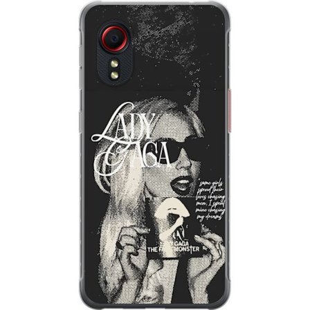 Yhteensopiva Puhelinkuori Samsung Galaxy Xcover 5 Lady Gaga mustavalkoinen retrojuliste aurinkolaseilla ja pop-taide-estetiikalla