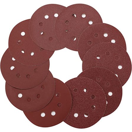8 hål 125 mm rund sandpapper, 50 slippapper 80/180/240/320/4