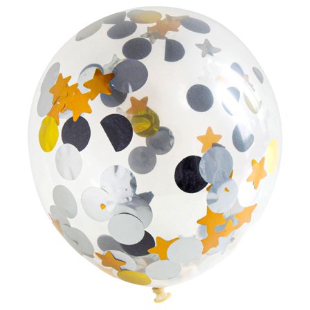 Konfettiballoner Guld Sølv og Sort