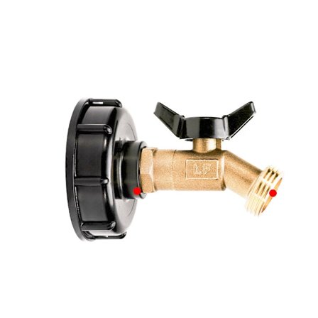 IBC Tote Tank Adapter med messingventil og tilbehør