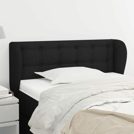 Vidaxl Huvudgavel Med Kanter Svart 103x23x78/88 Cm Tyg Svart