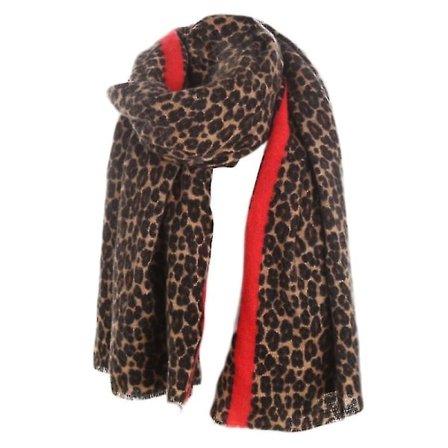 200x90cm Vinter Pashmina Överdimensionerad Stor Scarf Vintage Leopard Djurtryck Lång Filt Tofs Sjal Wrap Halsvärmare e