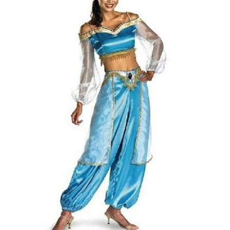 Adult Women Cosplay Aladdin Jasmine Princess Party Dress Up Costume -a