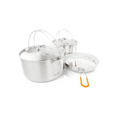 GSI Outdoors Glacier Stainless Troop Cookset cooking equipment Metal OneSize