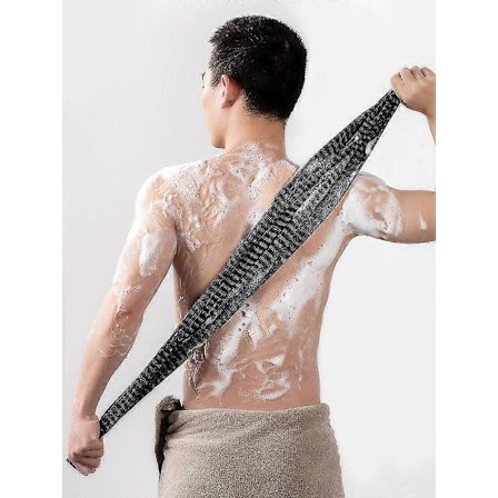 Japansk Skrubbhandduk Badborste För Rygg Handdukar Exfolierande Skrubb Duschsvamp För Kropp Badrumstillbehör Nylonhandduk 1st-svart