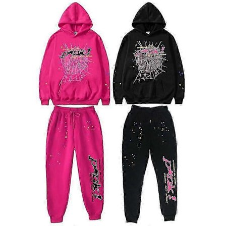 High Street Spider Hoodie Spider Print Halloween Y2k Vinterhettegenser og Bukser Unisex Pullover Ny Halloween Fritidshettegenser