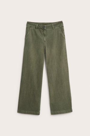 Kappahl | Leveät tvillihousut Vihreä 44 | Vihreä