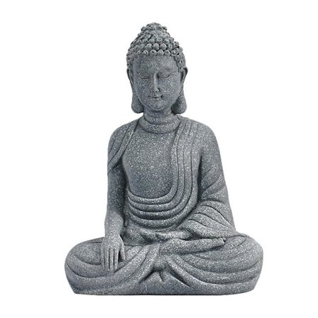 1 st Sandsten Buddha Staty Zen Figur Dekoration Hem (grå)