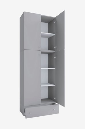 VCM - Vcm Kontorsskåp Lona Xxl gångjärnsdörrar - Med låda - Grå - Skåp - Från Homeroom