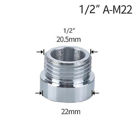 Vattenkran Koppling 1/2 Till M16 M18 M20 M22 M24 M28 Gänganslutning Konvertering Reparation Kran Adapter För Bubblare Kök Badrum