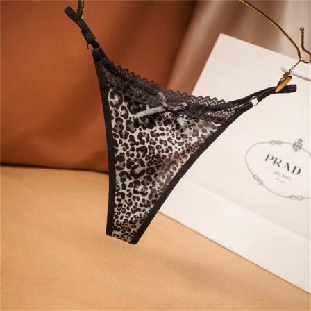 Damtrosor Leopard Sexiga Underkläder Bowknot G String Thong U