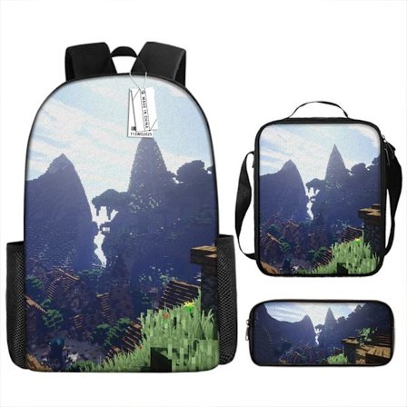 MINECRAFT Skolesekk My World Spilltilbehør Ryggsekk Tredelt Sett