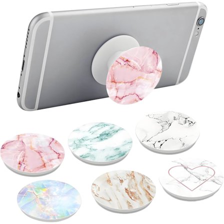 6-pack Telefongrepp Handtag med Pop Socket Ställ, 360° Roterande Klister Telefonhållare -FS-