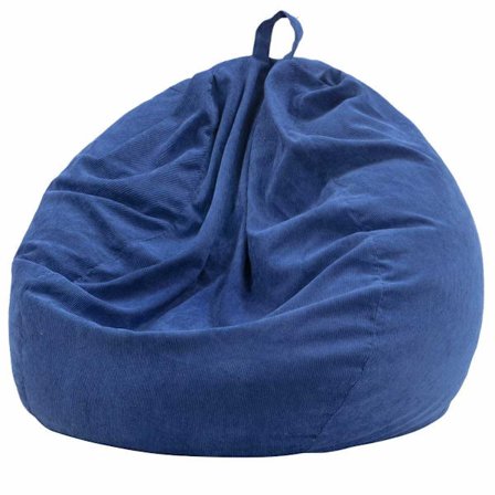 Cordfløjlsbetræk til sækkestol (uden fyld) - Blå