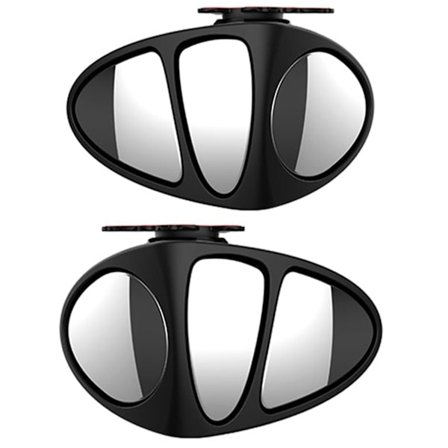 2 stk 3 i 1 360 graders rotation Tresidet blindvinkelspejl omvendt blindvinkelkonveks spejl