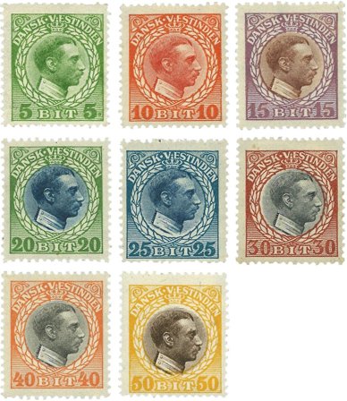 Dansk Vestindien 1915-1916 - AFA 44-51 - Ubrugt