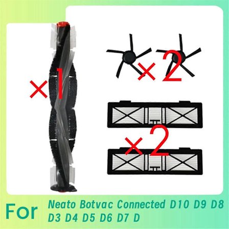 5 stk. for Neato Botvac Connected D10 D9 D8 D3 D4 D5 D6 D7 D-serien D75 D80 D85 deler hovedsidebørste