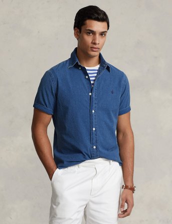 Polo Ralph Lauren 40/1 Seersucker-Cubdppcsss - Blue - S