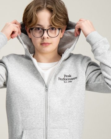 Peak Performance JR Original Zip Hood Gris Sweats à capuche Garçon - Kids Brand Store