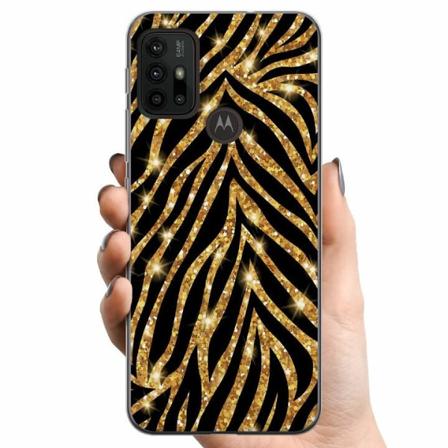 Motorola Moto G30 Tpu Mobilskal Gold & Glitter