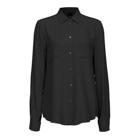 Pinko Nora 2 Crepe DE Chine Shirt Sort, Dame Skjorter