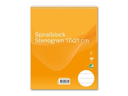 Spiralblock stenogram 170x210mm stödlinjer - Lyreco - Kontorsmaterial > Block och anteckningsböcker > Spiralblock