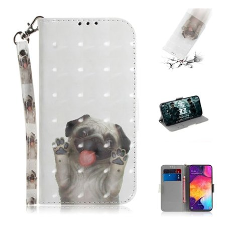 Samsung Galaxy A50 Läderfodral med mönster - Hund