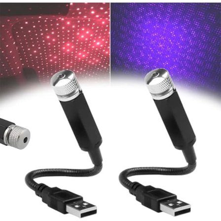 Mini LED -projektorivalo tähtitaivas, USB-yövalo - Plug and Play, sopii joululomavaloihin (punainen + violetti)