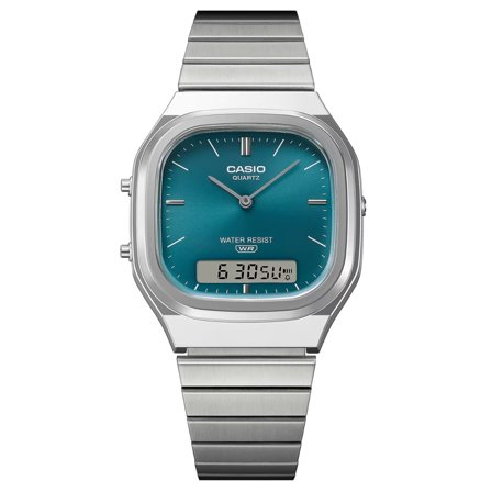 Casio Vintage AQ-240E-3AEF Silver-Tone Resin Ana-Digi Watch for Men - Digital watches