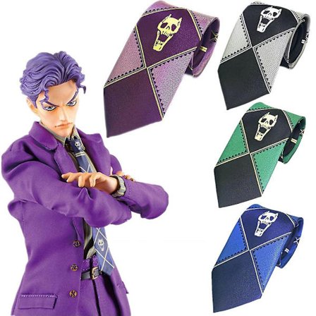 Anime Jojo's Bizarre Adventure Kira Yoshikage osplay Tie Killer Queen Skull Neck Heavens Door osplay kostyme rekvisitter CNMR