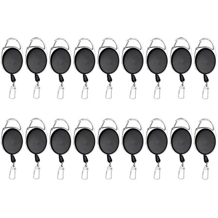 18 Stk. Udtrækkelig nøglering med clips - Udtrækkelig lanyard til nøgler, kort og badges - Udtrækkelig mekanisme med