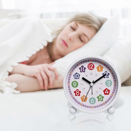 Barnväckarklocka, analog väckarklocka, tystgående, inlärningsväckarklocka, barnkvartsväckarklocka för tonåringar