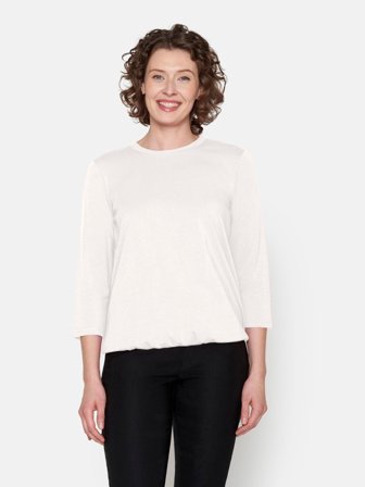 BRANDTEX - 3/4 Ærmet T-shirt - Råhvid